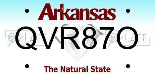 QVR87O Arkansas License Plate