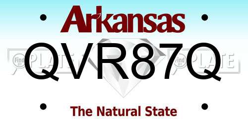 QVR87Q Arkansas License Plate