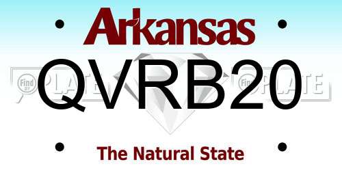 QVRB20 Arkansas License Plate