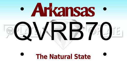 QVRB70 Arkansas License Plate