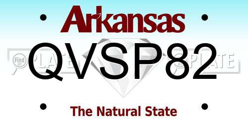 QVSP82 Arkansas License Plate