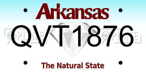 QVT1876 Arkansas License Plate
