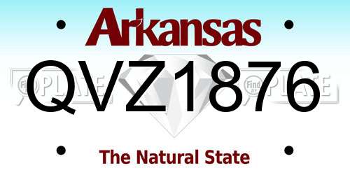 QVZ1876 Arkansas License Plate