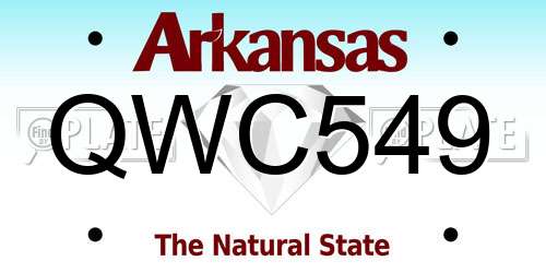 QWC549 Arkansas License Plate