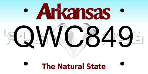 QWC849 Arkansas License Plate