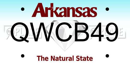 QWCB49 Arkansas License Plate