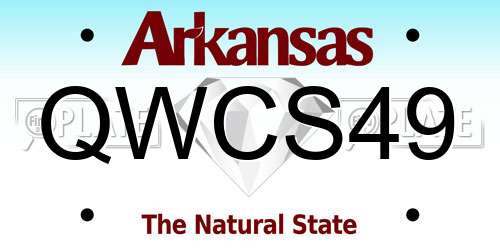 QWCS49 Arkansas License Plate