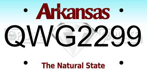 QWG2299 Arkansas License Plate