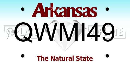 QWMI49 Arkansas License Plate