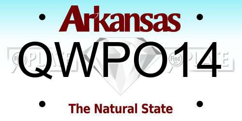 QWPO14 Arkansas License Plate