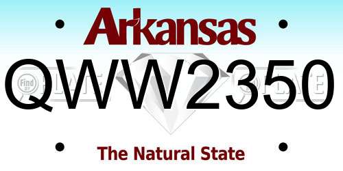 QWW2350 Arkansas License Plate
