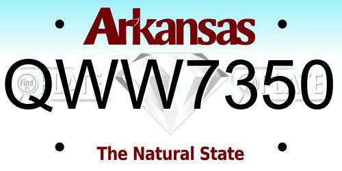 QWW7350 Arkansas License Plate