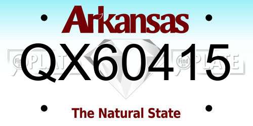 QX60415 Arkansas License Plate