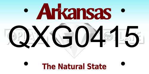 QXG0415 Arkansas License Plate