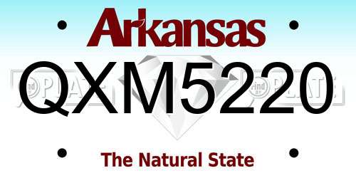 QXM5220 Arkansas License Plate