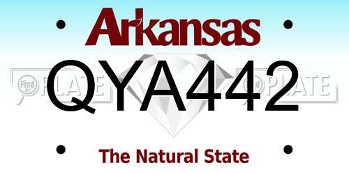 QYA442 Arkansas License Plate