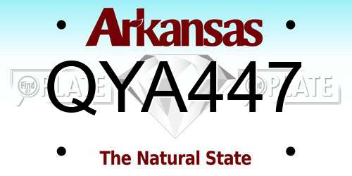 QYA447 Arkansas License Plate