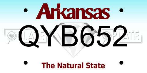 QYB652 Arkansas License Plate