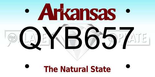 QYB657 Arkansas License Plate