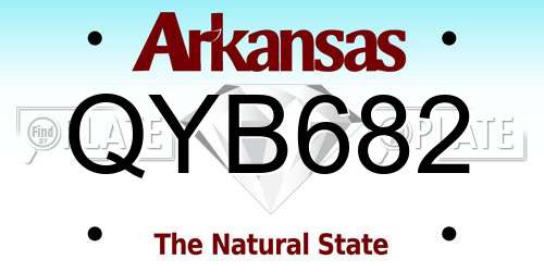 QYB682 Arkansas License Plate