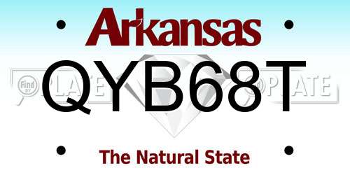 QYB68T Arkansas License Plate