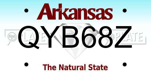 QYB68Z Arkansas License Plate
