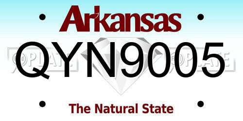 QYN9005 Arkansas License Plate