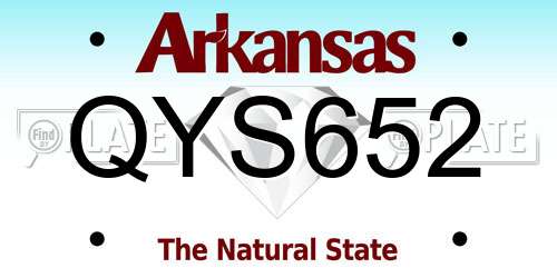 QYS652 Arkansas License Plate