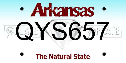 QYS657 Arkansas License Plate