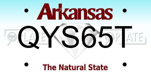 QYS65T Arkansas License Plate