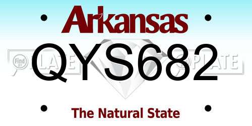 QYS682 Arkansas License Plate