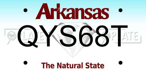QYS68T Arkansas License Plate