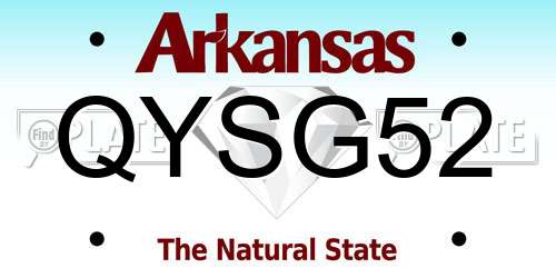 QYSG52 Arkansas License Plate
