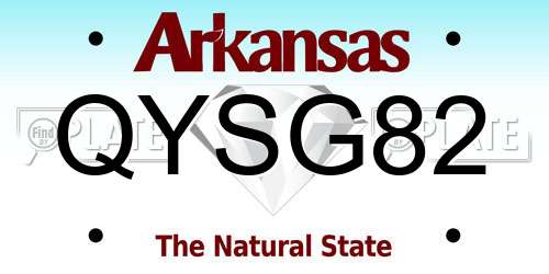QYSG82 Arkansas License Plate