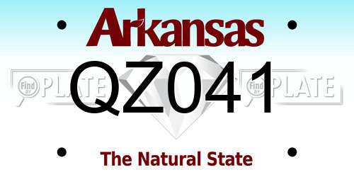 QZ041 Arkansas License Plate