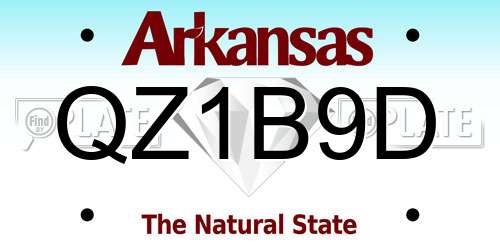 QZ1B9D Arkansas License Plate