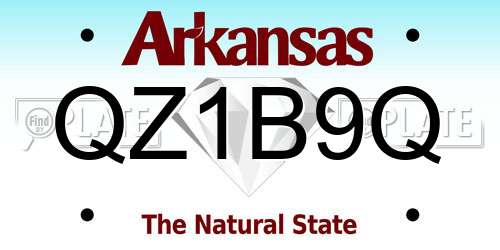 QZ1B9Q Arkansas License Plate