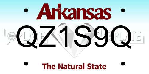 QZ1S9Q Arkansas License Plate