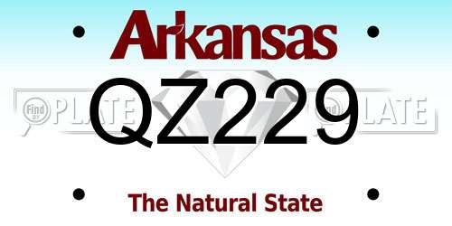 QZ229 Arkansas License Plate