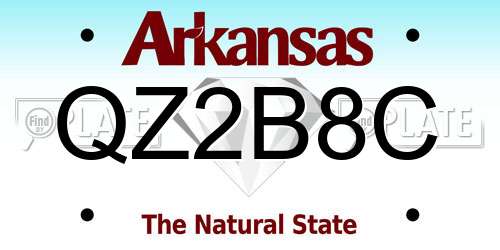 QZ2B8C Arkansas License Plate