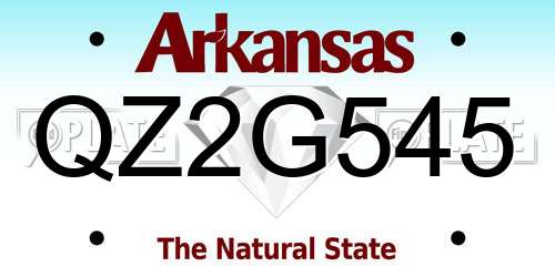 QZ2G545 Arkansas License Plate