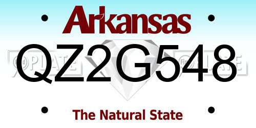 QZ2G548 Arkansas License Plate