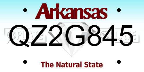 QZ2G845 Arkansas License Plate