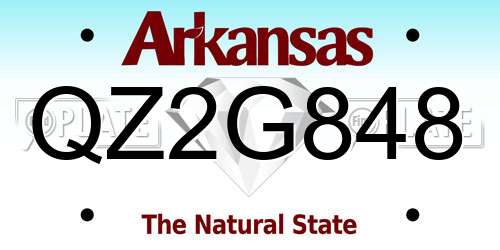 QZ2G848 Arkansas License Plate