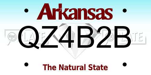QZ4B2B Arkansas License Plate