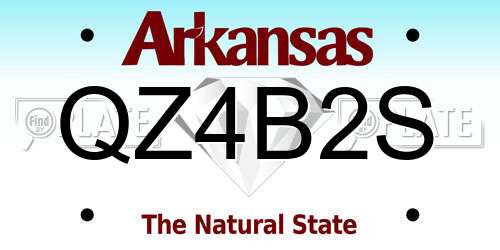 QZ4B2S Arkansas License Plate