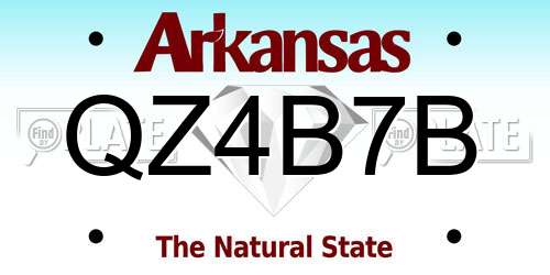 QZ4B7B Arkansas License Plate