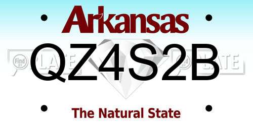 QZ4S2B Arkansas License Plate
