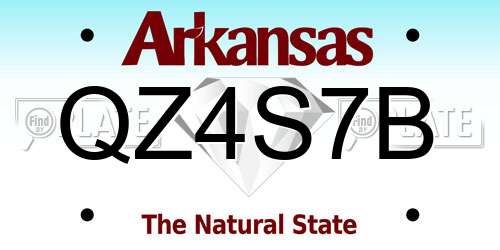 QZ4S7B Arkansas License Plate