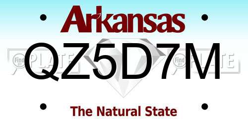 QZ5D7M Arkansas License Plate